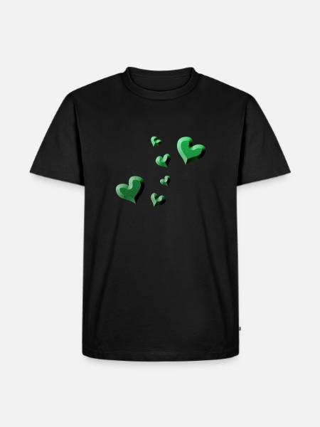 green heart pattern glitter - Men's Premium Organic T-Shirt - black