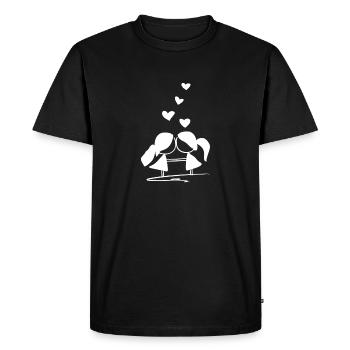 amoureux cœurs lesbiennes symbole lgbt - T-shirt Premium bio Homme - noir - Devant - Nico (187cm)
