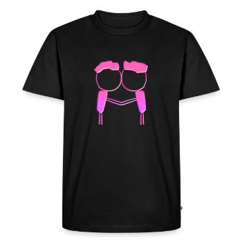 symbole couple rose lgbt gay amour - T-shirt Premium bio Homme - noir - Devant - Nico (187cm)
