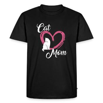 Propriétaire de chat Cadeau Chats Maman Propriétaire de chat - T-shirt Premium bio Homme - noir - Devant - Nico (187cm)