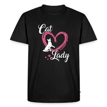 Cat Lady cat gift cat fan - Men's Premium Organic T-Shirt - black - Front - Nico (187cm)