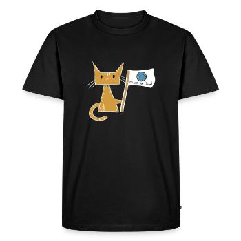 sauver la planète drapeau chat protection du climat - T-shirt Premium bio Homme - noir - Devant - Nico (187cm)
