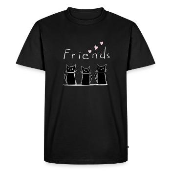 Amis trois chats animaux animal - T-shirt Premium bio Homme - noir - Devant - Nico (187cm)