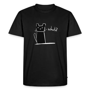 Cat confused cute animal - Men's Premium Organic T-Shirt - black - Front - Nico (187cm)