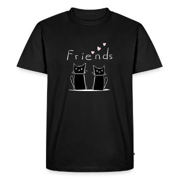 Amis Ami Amitié Chats Chat - T-shirt Premium bio Homme - noir - Devant - Nico (187cm)