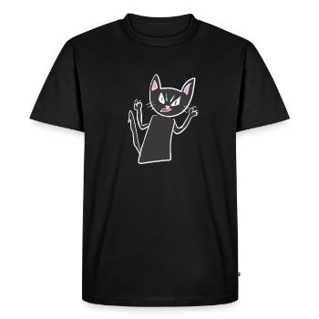 Cat symbol animal gray rage angry - Men's Premium Organic T-Shirt - black - Front - Nico (187cm)