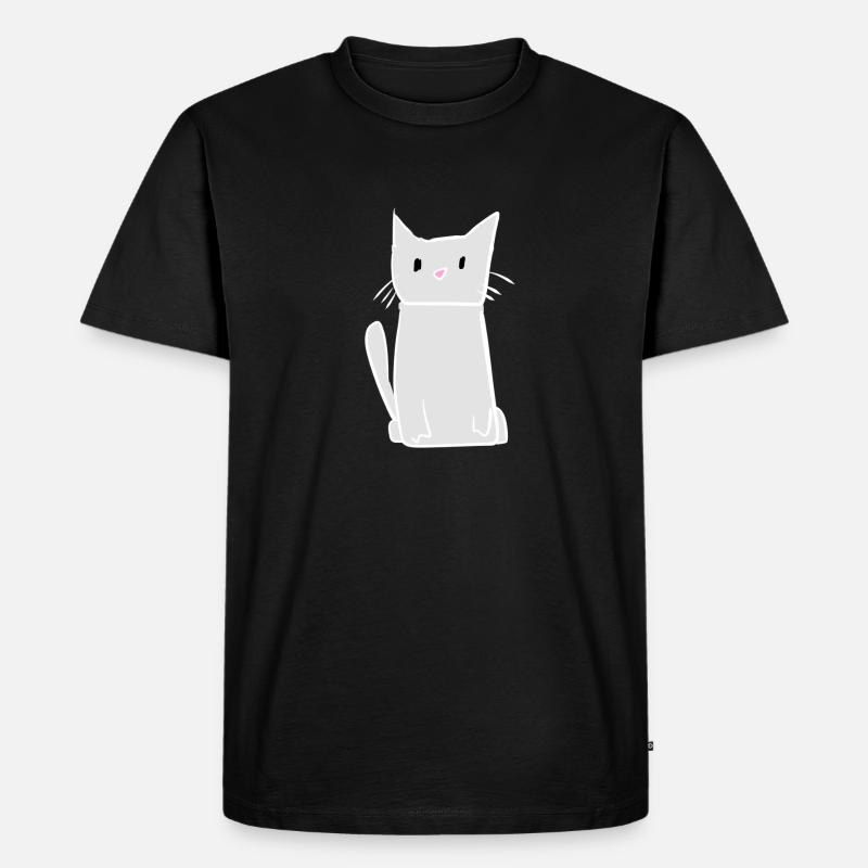 Katze Tier süß symbol - Männer Premium Bio T-Shirt - Schwarz