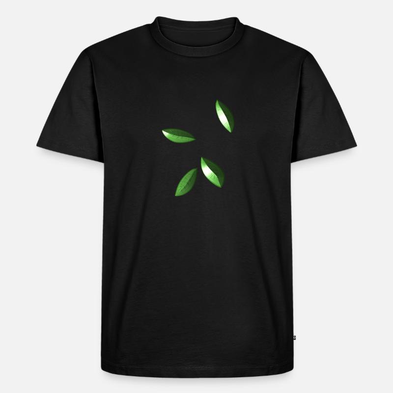 leaves sheet symbol pattern - Men's Premium Organic T-Shirt - black
