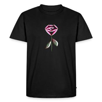 symbole de fleur de rose rose - T-shirt Premium bio Homme - noir - Devant - Nico (187cm)