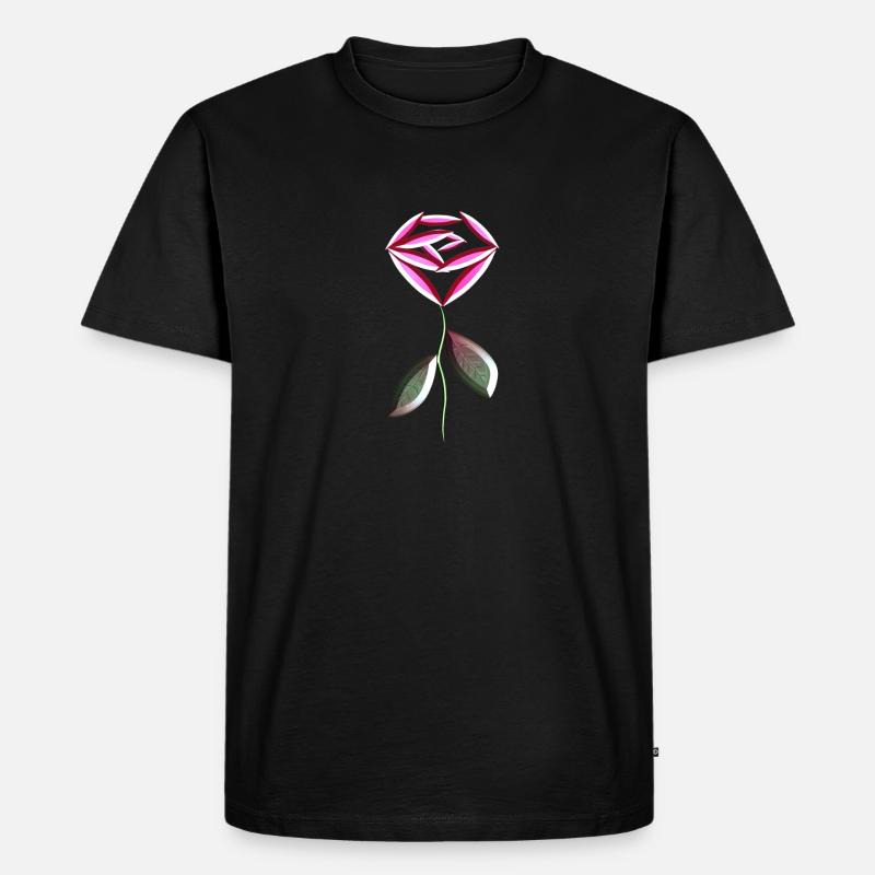 pinke rose blume symbol - Männer Premium Bio T-Shirt - Schwarz