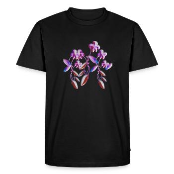 fleurs violettes symbole plante scintillante plante - T-shirt Premium bio Homme - noir - Devant - Nico (187cm)