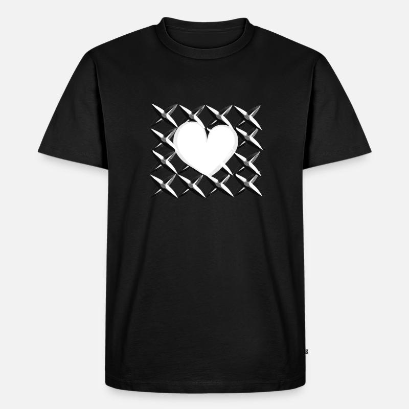kreuz muster herz - Männer Premium Bio T-Shirt - Schwarz