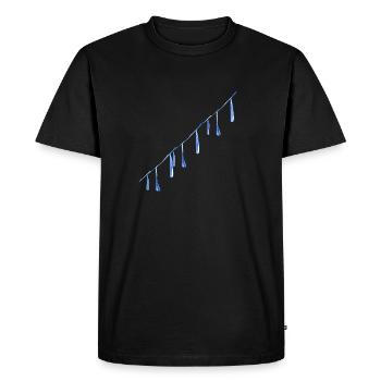 wassertropfen linie wasser - Männer Premium Bio T-Shirt - Schwarz - Vorne - Nico (187cm)