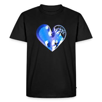 heart blue glitter scars - Men's Premium Organic T-Shirt - black - Front - Nico (187cm)