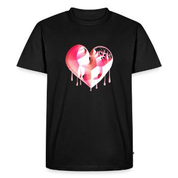 heart symbol broken pink scars - Men's Premium Organic T-Shirt - black - Front - Nico (187cm)