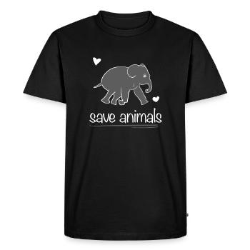 sauver les animaux animal éléphant bien-être animal - T-shirt Premium bio Homme - noir - Devant - Nico (187cm)