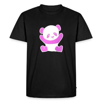 Pink Panda scintille symbole animal mignon - T-shirt Premium bio Homme - noir - Devant - Nico (187cm)