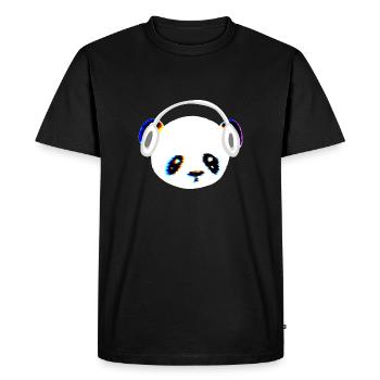 Panda Headphone Music Head Animal - Men's Premium Organic T-Shirt - black - Front - Nico (187cm)