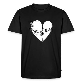 Heart Rose Scars Gray Symbol - Men's Premium Organic T-Shirt - black - Front - Nico (187cm)