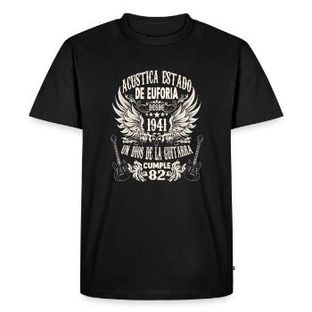 Musicien amateur guitariste anniversaire 1941 - T-shirt Premium bio Homme - noir - Devant - Nico (187cm)
