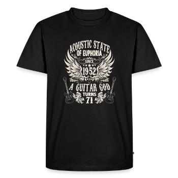 guitaristes anniversaire millésime 1952 71 ans - T-shirt Premium bio Homme - noir - Devant - Nico (187cm)