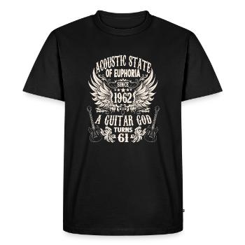 Musicien Anniversaire Guitariste Rocker né en 1962 - T-shirt Premium bio Homme - noir - Devant - Nico (187cm)