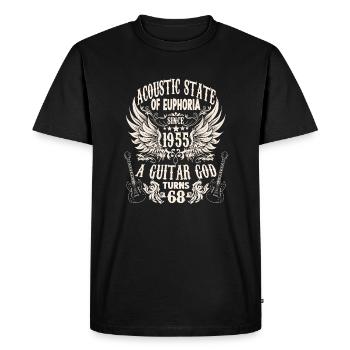 Musicien Anniversaire Guitariste Rocker né en 1955 - T-shirt Premium bio Homme - noir - Devant - Nico (187cm)