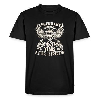 Légendaire depuis 1960 anniversaire 63 ans légende - T-shirt Premium bio Homme - noir - Devant - Nico (187cm)