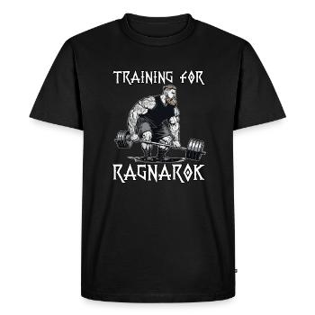 Provokantes Wikingermotiv Nordische Mythologie - Männer Premium Bio T-Shirt - Schwarz - Vorne - Nico (187cm)
