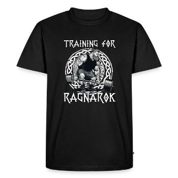Viking Training for Ragnarok Warrior Viking - Men's Premium Organic T-Shirt - black - Front - Nico (187cm)