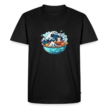 Ramen Bowl T japonais pour Otaku Kawaii Neko - T-shirt Premium bio Homme - noir - Devant - Nico (187cm)
