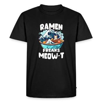 Kawaii Chat et Ramen Otaku Cadeau Neko Ramen - T-shirt Premium bio Homme - noir - Devant - Nico (187cm)