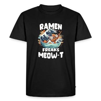 Illustration japonaise Ramen Bowl pour les fans d’anime - T-shirt Premium bio Homme - noir - Devant - Nico (187cm)