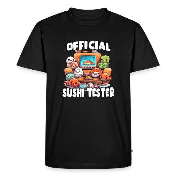 Sushi Otaku T-Shirt : parfait pour les fans du Japon - T-shirt Premium bio Homme - noir - Devant - Nico (187cm)