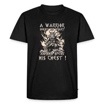 Viking Warrior Menacing Fighter Mythology - Men's Premium Organic T-Shirt - black - Front - Nico (187cm)