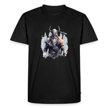 Viking Battle Cry Nordic Viking - Men's Premium Organic T-Shirt - black - Front - Nico (187cm)