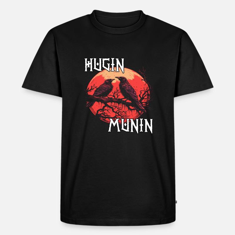 Blutrabe | Wikinger Odins Raben Wikinger - Männer Premium Bio T-Shirt - Schwarz