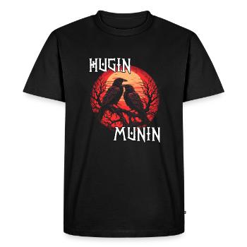 Valhalla | T-shirt Viking Warrior | Corbeau d’Odin - T-shirt Premium bio Homme - noir - Devant - Nico (187cm)