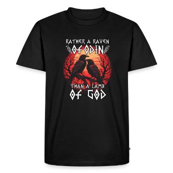 Valhalla | T-shirt Viking Warrior | Corbeau d’Odin - T-shirt Premium bio Homme - noir - Devant - Nico (187cm)