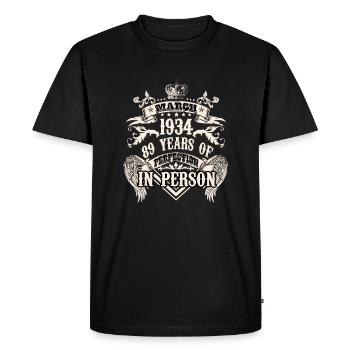 89 anniversaire vintage hommes 1934 vintage légende - T-shirt Premium bio Homme - noir - Devant - Nico (187cm)