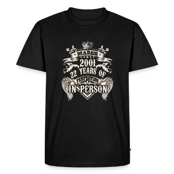 Chambres d’anniversaire pour hommes pour Bélier 22 ans Légendaire - T-shirt Premium bio Homme - noir - Devant - Nico (187cm)