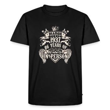 Vintage hommes anniversaire Verseau 86 ans 1937 - T-shirt Premium bio Homme - noir - Devant - Nico (187cm)