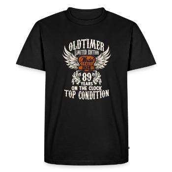 89 ans Oldtimer anniversaire Rocker Biker Fan - T-shirt Premium bio Homme - noir - Devant - Nico (187cm)