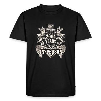Bélier millésime 2004 : une légende devient 19 ans - T-shirt Premium bio Homme - noir - Devant - Nico (187cm)