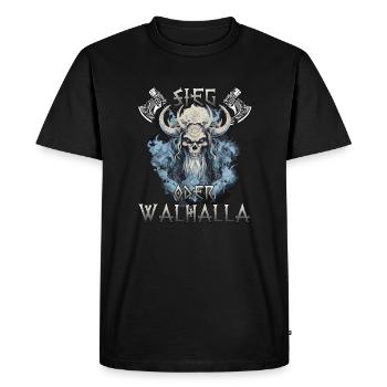 Walhalla Erbe Geschenk für Wikinger Fans - Männer Premium Bio T-Shirt - Schwarz - Vorne - Nico (187cm)