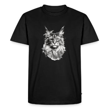 Maine Coon chat chat amant de chat cadeau Coony - T-shirt Premium bio Homme - noir - Devant - Nico (187cm)
