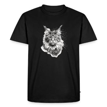 Maine coon chat propriétaire cadeau chat propriétaire - T-shirt Premium bio Homme - noir - Devant - Nico (187cm)