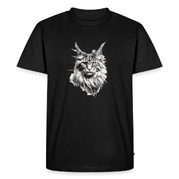 Cadeau de fans de chat Maine coon pour le propriétaire du chat - T-shirt Premium bio Homme - noir - Devant - Nico (187cm)