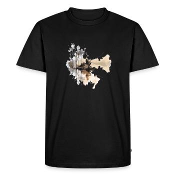 Aquarelle Pêcheurs Pêcheurs sportifs Pêcheurs à la mouche - T-shirt Premium bio Homme - noir - Devant - Nico (187cm)