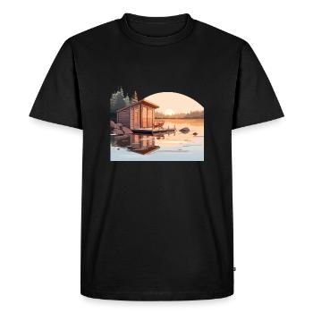 Sauna T pour les amateurs de bien-être et de sauna - T-shirt Premium bio Homme - noir - Devant - Nico (187cm)